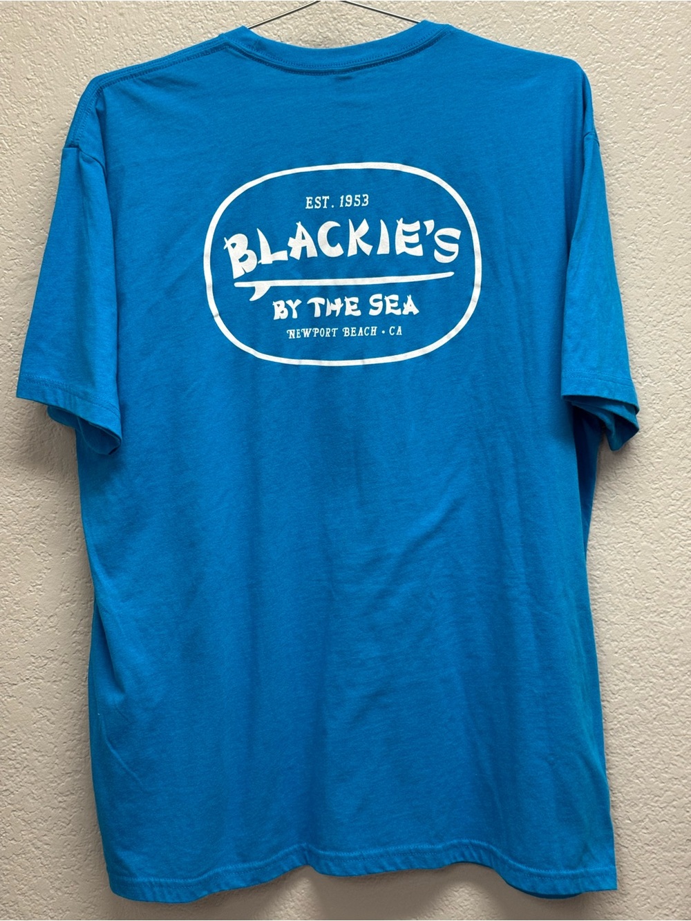 Next Level Apparel Bright Blue Short Sleeve Logo Tee XXL pit 26” X L 31”
